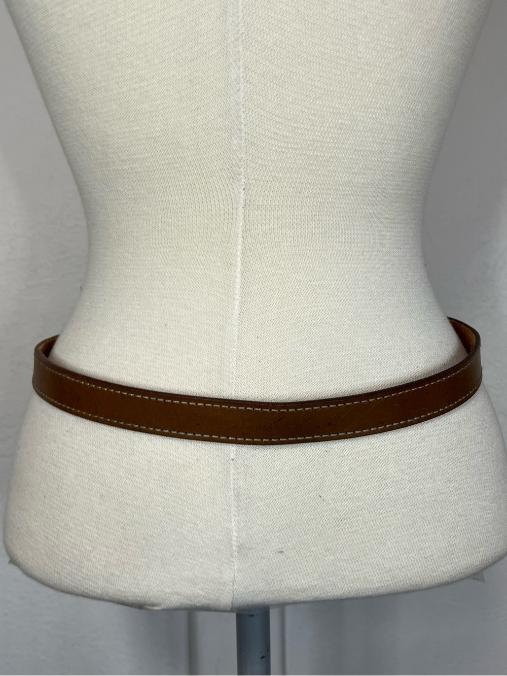 Brown Leather Western Belt with Silver Buckle - Picture 4 of 16